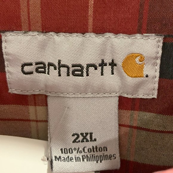 Men's Carhartt Plaid 2XL button down shirt red - Picture 5 of 5